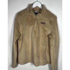 Vineyard Vines  The Shep Shirt Tan Teddy Fleece 1/4 Zip Pullover Outdoors Medium
